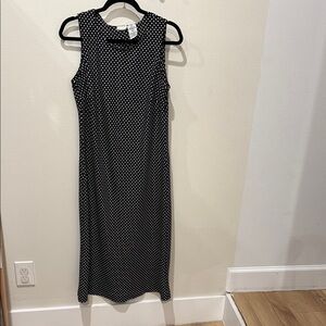 White Stag Black and White Polka Dot Midi Dress